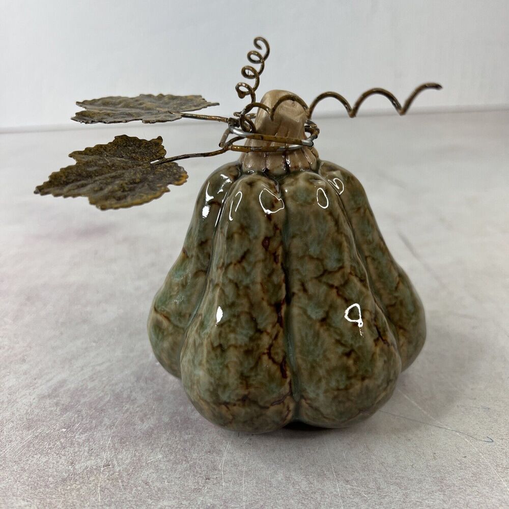 Designspirations 2004‎ Decorative Harvest Fall Pumpkin Ceramic And Metal